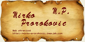 Mirko Proroković vizit kartica